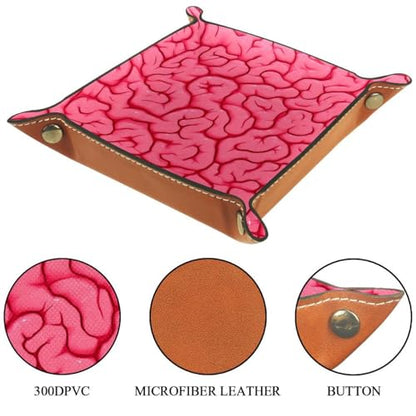 Dice Trays Brain Holder Storage Box for Dice Games Like RPG DND, Leather Dice Holder Portable Folding Rolling Dice Tray, 16x16cm - color: Multi 5