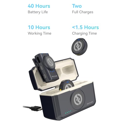 Hollyland Lark M2 Wireless Microphone for iPhone/Camera/Android/PC,48kHz/24-bit High Fidelity Audio,1000ft Range,Noise Cancelling,40H Use for YouTube,Vlog,Streaming,Video Recording(Camera Version)