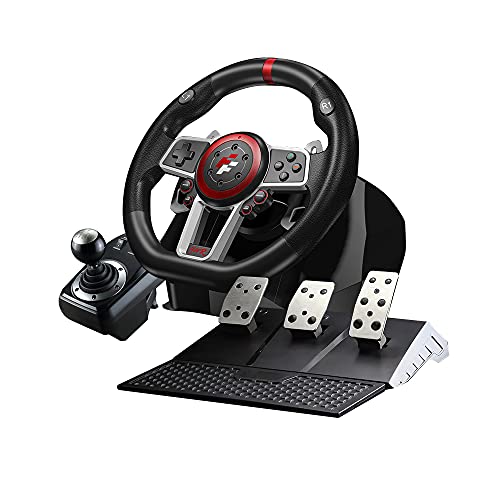 Flashfire Suzuka 900R racing wheel set with Clutch pedals and H-shifter for PC, PS3, PS4, Xbox 360, XBOX ONE and Nintendo Switch