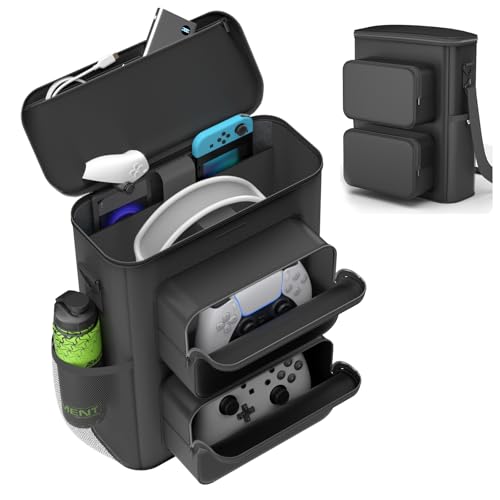 KDD Carrying Case Compatible with Gaming Headset and Controllers, Travel Gaming Console Bag with Multiple Pockets for Playstation 5 Controllers, PS Portal, Headphone, Game Cards and Accessories Kits