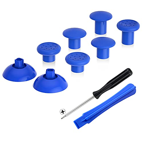 eXtremeRate ThumbsGear Interchangeable Ergonomic Thumbstick for PS5 Controller, for PS4 All Model Controller - 3 Height Domed and Concave Grips Adjustable Joystick - Blue - color: Blue