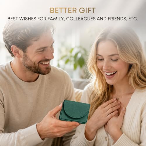 Business Card Holder，PU Leather Business Card Case Wallet Green | Pocket Travel Name Card Case for Men and Women Gift，Portable Magnetic Business Card Carrier for Purse - color: Green