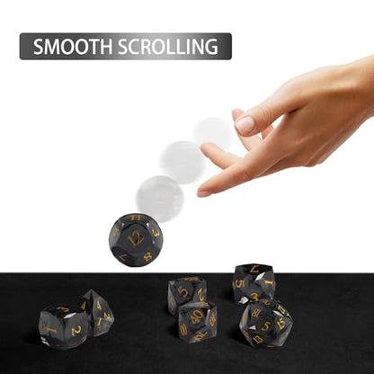 Crystal Polyhedral Dice Set for DND (7-Piece) - Hand-Polished Gemstone Gaming Dice for Dungeons and Dragons & Tabletop RPGs, with Gift Case - color: Sj-006