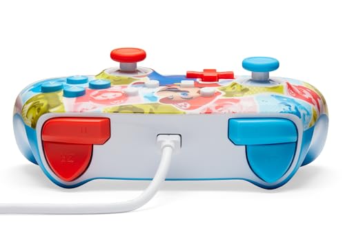 PowerA Enhanced Nintendo Switch and Switch 2 Wired Controller - Mario Hero Reel, Gamepad, game controller, wired controller, officially licensed - color: Mario Hero Reel