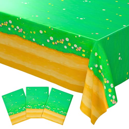 Blue Orchards Meadow Terrain Table Covers (Pack of 3) 108" x 54" – Gamer Party Decorations, Gaming Party Tablecloth, Grass Theme Decor, Birthday Supplies, Game Night Decor, Cozy Game Table Covers - color: Meadow Terrain (Pack of 3)