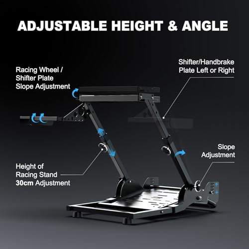 PXN A10 Foldable Racing Wheel Stand – Quick Fold & Easy Setup | Adjustable, Carbon Steel Construction, Sturdy Frame, Racing Simulator Cockpit for V99, V10, VD4, VD6, G29, G920, R3, R5 &More