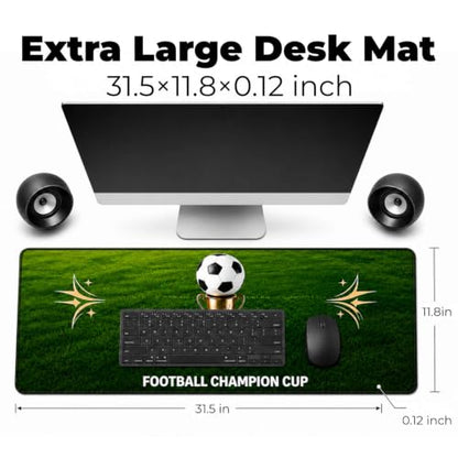XL Mouse Pad Desk Keyboard Mat 31.5”x11.8”, 3mm Thick Non-Slip Smooth | Non-Slip Rubber Base 3mm Thick Large XL Extended Full Desk Long Computer Desktop Keyboard Gaming Desk Mat Mouse Pad Mousepad - color: green