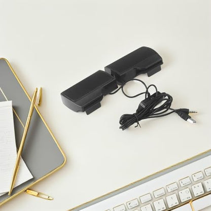 USB Clip-on Computer Speakers USB Powered Compact Desktop Speakers for Home Office Dormitory Use with Monitor Attachment, Stylish and Portable Music Soundbar for Laptop and PC