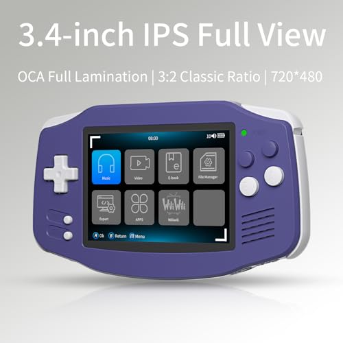 RG34XX Retro Handheld Game Consoles Classic Retro Gaming Console 64G Card Preloaded Games 5000+ rg34xx Portable Gaming Console Linux 64-bit 3500mAh Battery WiFi Bluetooth HD and TV Output Indigo - style: Indigo