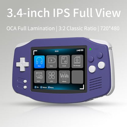 RG34XX Retro Handheld Game Consoles Classic Retro Gaming Console 64G Card Preloaded Games 5000+ rg34xx Portable Gaming Console Linux 64-bit 3500mAh Battery WiFi Bluetooth HD and TV Output Indigo - style: Indigo