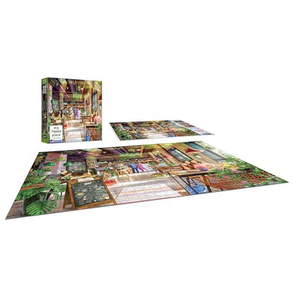 RoseArt - My Happy Place - Neighborhood Cafe 750 Piece Jigsaw Puzzle - Vibrant Coffee Shop Art - Made in USA - style: Neighborhood Cafe