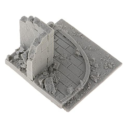 Almencla 1/35 Scale City Ruins Resin Model Kit Unpainted, 6x5.5x5cm Terrain for War Game Scenery and Sand Table Layout