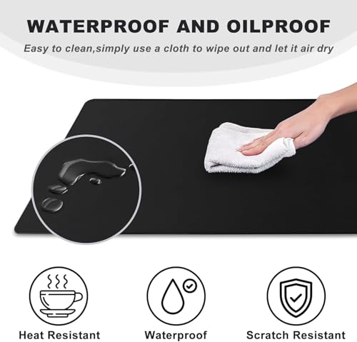 Large Mouse Pad Desk Mat Large Office Desk Pad with Stitched Edges, Gray | 31.5" x 15.7" Mousepad Non-Slip Waterproof Rubber Base PC Laptop Home Office Accessories - color: Gray, size: 31.5" x 15.7"