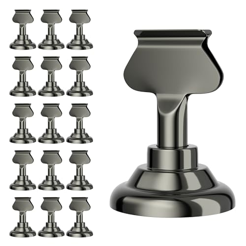 Urban Deco 16PK Table Number Holders Place Card Holders 1.7 Inch Table Card Holders Steel Card Holders for Photos, Food Signs, Memo Notes, Weddings, Restaurants, Birthdays(Nickel Black) - color: Nickel Black