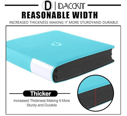 D DACCKIT Card Binder 16 Pocket - Fits 1024 Cards，4X4 Ringless Card Album with Sleeves for Trading Cards & Sports Cards（Model A，Classic Turquoise） - color: Turquoise