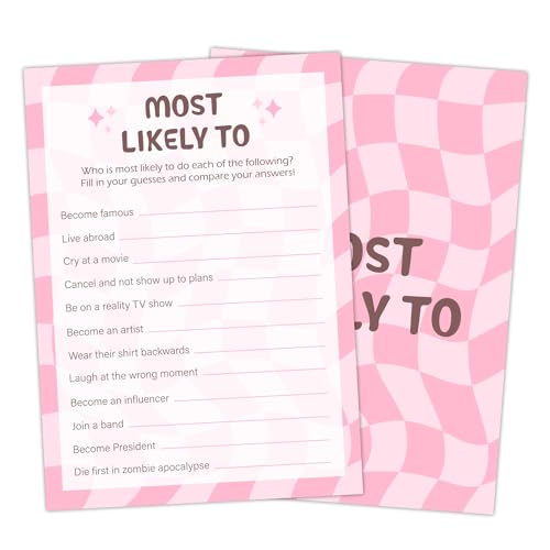 Birthday Party Games Card - Most Likely to, Bday Party Games for Teen Girl Adult, Set of 20 pcs Game Cards, Birthday Party Favor Activity Sleepover Party Decor Supplies - FS272 - color: Birthday 8