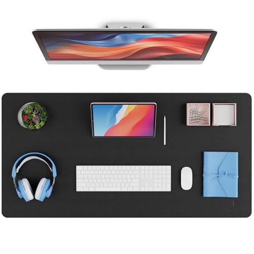 K KNODEL Large Desk Protector Mat and Pad for Office (Black, 15.7" x 31.5") | Waterproof Desk Mat, Desk Pads and Blotters, Desktop Mat, Desk Protector and Cover, Office Computer, Laptop and Keyboard Mat - color: Black, size: 15.7" x 31.5"