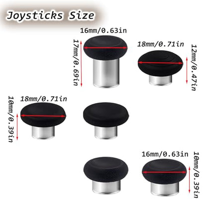 7 in 1 Metal Magnetic Thumbsticks for Xbox Elite Series 2 Controller,Swappable Magnetic Analog Stick Joystick Replacement for Xbox Elite Series 2/Elite Series 2 Core + 1 Tool(Black)