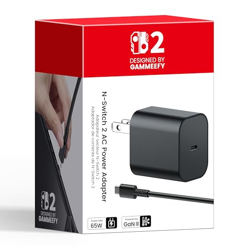 65W Switch 2 Charger with 6.6FT(2M) Cable - GaN3 AC Power Adapter for Nintendo Switch/OLED/Lite & Steam Deck/OLED, Original Quality, Supports 4K TV Mode, PD3.0 Fast Charger for PS4 Controller, Galaxy - size: 6.6FT/2M