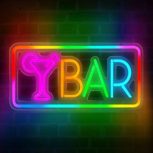 Bar Neon Sign, LED Sign for Wall Decor, LED Neon Light Signs for Home, USB Powered Bar lights for Cocktails Man Cave Party Club, Christmas Gifts - color: Bar