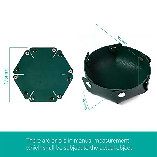4-Pieces Dice Case & Storage Box PU Leather Folding Dice Holder | Round Dice Box, Dice Tray, Storage Polyhedral Dice, Dice Accessory, Jewelry Coin Storage, for Tabletop Games Board Games
