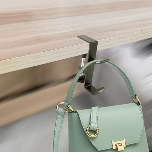 Desk Mount Bag Holder Hook Clamp-On Backpack Hanger Portable Desk Mount Headphones Holder Reduce Desk Clutter for Table Desk, Under Counter (Grey) - color: Gray