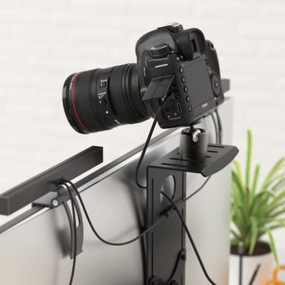 HumanCentric DSLR Monitor Mount Small, Desk Camera Mounting | Light Webcam, Microphone Shelf for Monitor VESA Arm, Replace Clamp Tripods, 100x100mm Patterns, Aluminum, Hardware Included - size: Small Shelf