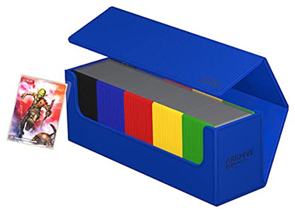 Ultimate Guard Arkhive 400+, Deck Case for 400 Double-Sleeved TCG Cards, Blue, Compatible with Boulders, Magnetic Closure & Microfiber Inner Lining - color: Blue, size: 400+