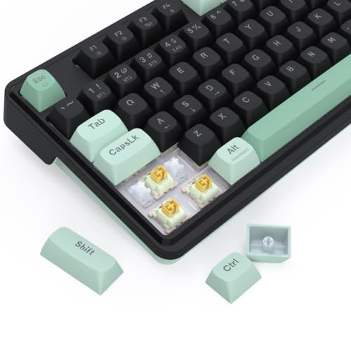 Redragon K745 PRO Wireless Gasket RGB Gaming Keyboard, 108 Keys Mechanical Keyboard w/Extra 4 Hotkeys, Hot-Swap Socket, 5-Layer Noise Dampening, See-Through Round PBT Keycaps, Creamy Linear Switch - color: Dark Jade, size: 108 Keys