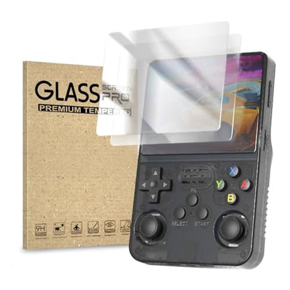 Screen Protector for R36S/R35S/RGB20S Gaming Console 3.5-inch Screen Clear 9H Tempered Glass Resistant to Dust and Scratch - Anti-bubble Film (2 Pieces) - color: 2 Pieces