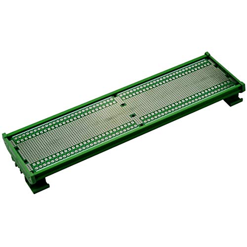 Electronics-Salon DIN Rail Mounting Carrier Housing with Prototype Board, PCB Size 296 x 72mm, for DIN Rail Projects DIY. - size: PCB 296x72mm