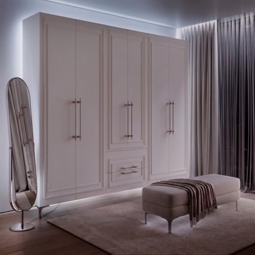 LED Backlight for Wardrobe & Closet, 26.2ft Tunable White LED Strip Lights (2700K-6500K Warm to Cool), Dimmable with App & Remote, Bias Lighting, Standoff Mount Kit (4 Mounting Options) - color: Tunable White, size: Wardrobe & Closet