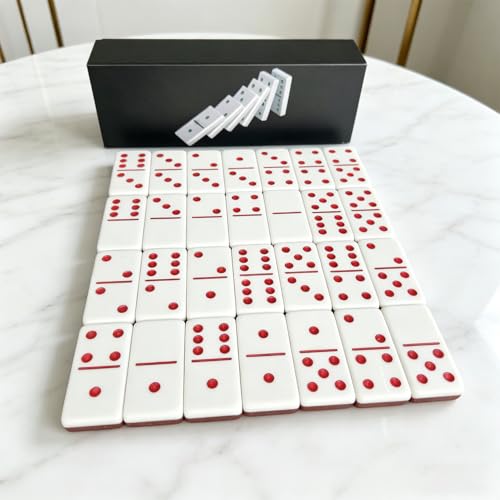 Premium Double 6 Dominoes Set 28 Tiles for Adults,Domino Board Games with Case for for Birthdays, Holidays and Special Occasions (Dominoes-Pink-Fox) - style: Dominoes-Pink-Fox