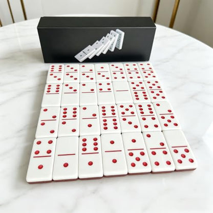 Premium Double 6 Dominoes Set 28 Tiles for Adults,Domino Board Games with Case for for Birthdays, Holidays and Special Occasions (Dominoes-Pink-Fox) - style: Dominoes-Pink-Fox