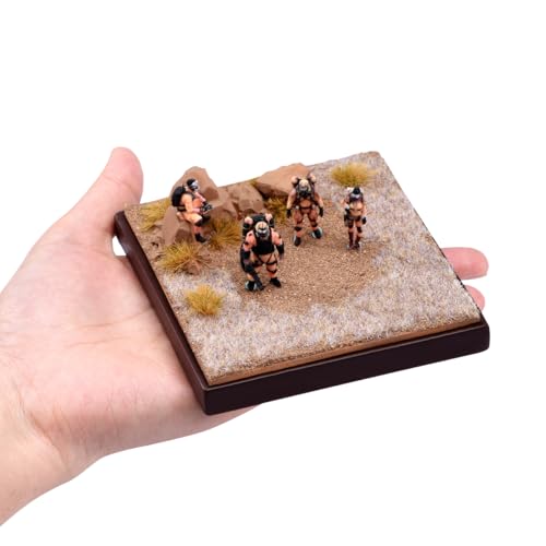 Fremego Desert Terrain Miniature Display Diorama Base for Diorama Supplies | Realistic Wilderness Terrain Stand Pre-Assembled Scene Display Platform for Miniature Figures Decoration Hobby Display DIY - color: Sand Autumn Wilderness-No Figures