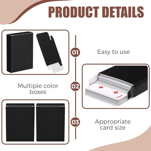 Jexine 50 Pieces Playing Card Box Deck Boxes Empty Playing Case Card Holder Bulk Organize Storage Board Game Box Fits Baseball Trading (Black) - color: Black