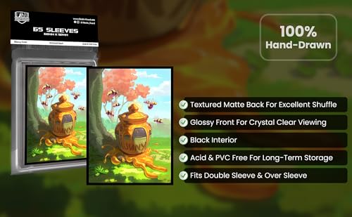 100% Hand-Drawn (Honey Pot) 65 ct Textured Matte TCG/MTG Art Card Sleeves by Realm Guard - style: Honey Pot