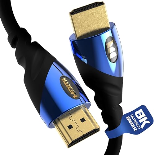 Monster 8K HDMI Cable 4 FT, Ultra High Speed 48 Gbps HDMI Cable, 60/120Hz, Dynamic HDR, eARC, 24K Gold Contacts, V-Grip, for Xbox Series X, PlayStation 5, TV, Monitor