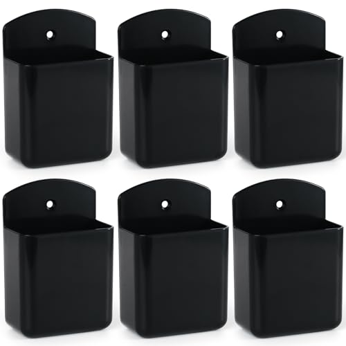 6 Pcs Remote Control Holder Wall Mount, TV Remote Controller Holder - Self Adhesive Marker Holder Wall Mount Pen Holder Storage Organizer for Home Office School (Black) - color: black-6pcs