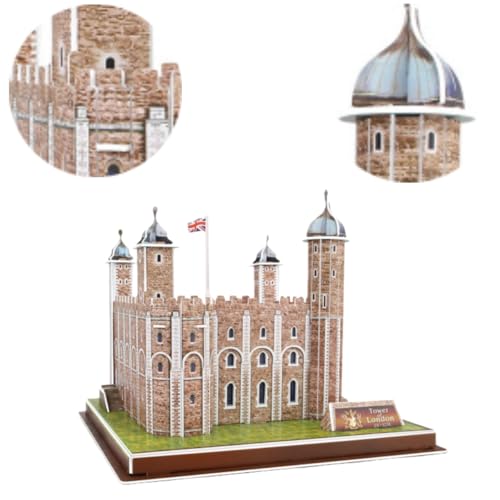 Architecture World Famous of 3D Puzzle.Build Your Own Collection of 17 Global Landmarks (Notre Dame, Colosseum) - Educational DIY Model Kit for Kids & Adults. (Tower of London) - color: Tower of London