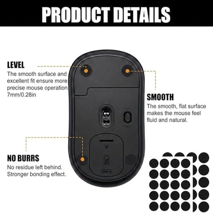 160 Pcs Mouse Slider Pads Replacement, PTFE Glide Dots 6mm and 7mm Universal Mouse Skates for Gaming Mouse and Office Mice, Smooth Glide Upgrade Compatible with Cloth or Hard Mousepads (Black) - size: Dia 6mm/7mm Black