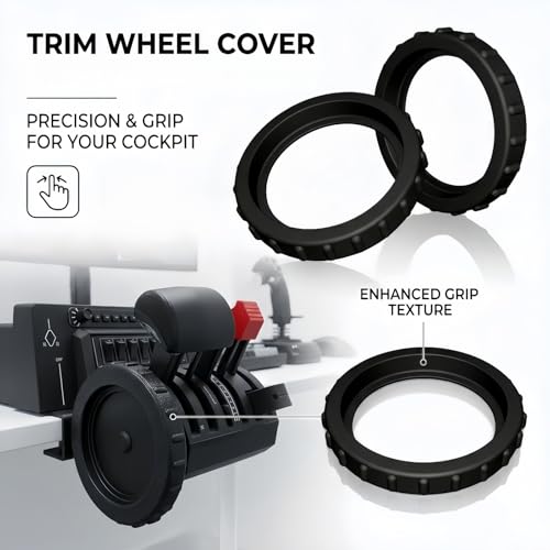 Trim Wheel Cover Compatible with Honeycomb Bravo Throttle Quadrant, Anti-Slip Grip Control Accessory for Flight Simulation, Professional GA Cockpit Upgrade, 2pc