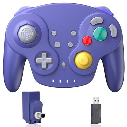 2.4 GHz Wireless GameCube Controller for Switch 1 & 2, NGC Console, Indigo - color: Indigo