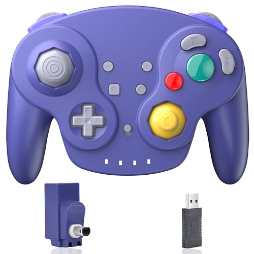 2.4 GHz Wireless GameCube Controller for Switch 1 & 2, NGC Console, Indigo - color: Indigo