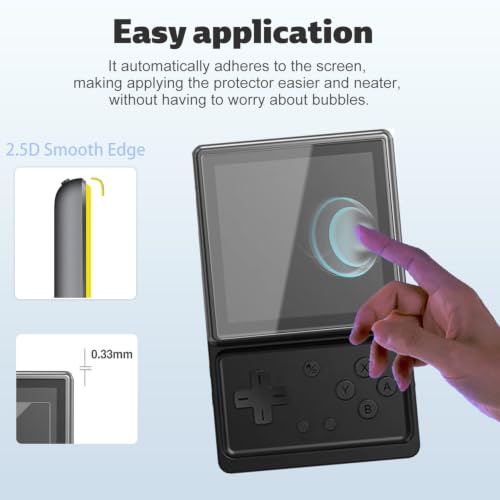 1-Pack Screen Protector for Anbernic RG Rotate 3.5 inch handheld game console, KONXISA Tempered Glass handheld game console Screen Protector, 9 Hardness HD Clear Anti-Scratch Bubble-Free Protective Film