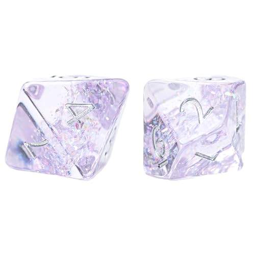 and Dice: Holographic Dice: Pegasus Wings - 7pc RPG Set, Iridescent Purple & Pink Glitter in Clear Resin, Role Playing Games Dice - style: Pegasus Wings