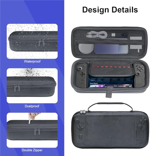 Hesupy for Legion Go Case Storage Bag, EVA Protective Cover Bag Shockproof Travel Carrying Case with 9 Game Card Slots for Legion Go Handheld Gaming Console