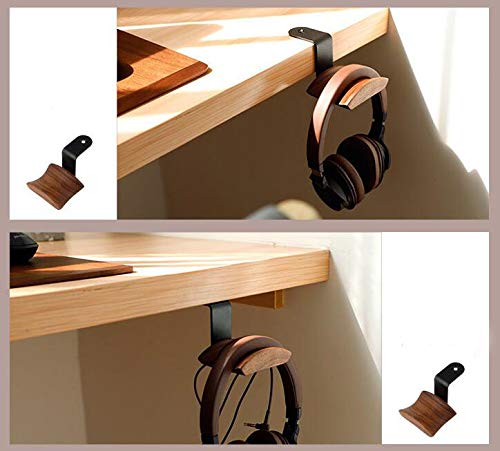 YANGMEI Under-Desk Mount Headphone Hanger Holder Headset Stand Walnut Wood Headphone Rack Hook Desk Tabletop Tape Under-Desk Mount Headphone Hanger Holder for Audio,Studio & Gaming Headphones - color: Z shape