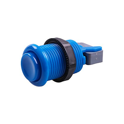 6 Piece HAPP Type Standard Arcade Push Button with Microswitch for Mame/Jamma/Arcade Video Games - 30MM Arcade Buttons (Blue)