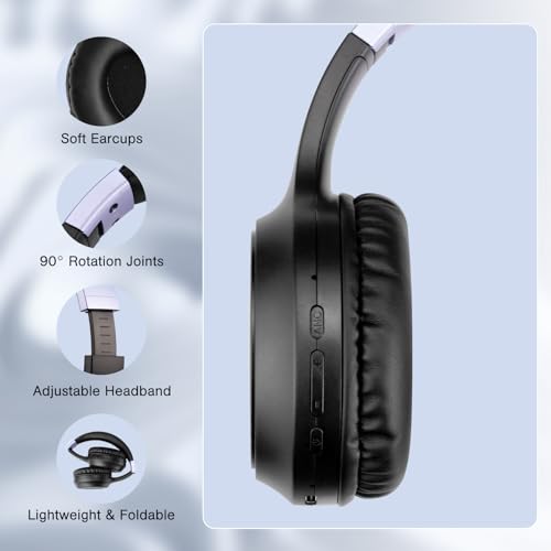 FAAEAL Bluetooth Noise-canceling Headphones Over Ear,68 Hours Playtime Wireless Headphones with Mic,Foldable Lightweight Headset with Deep Bass,HiFi Stereo Sound for Travel Work Cellphone - style: Wireless Bluetooth